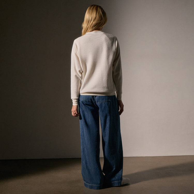 Brushed Thermal Knit Mock Neck in Oyster | James Perse Los Angeles