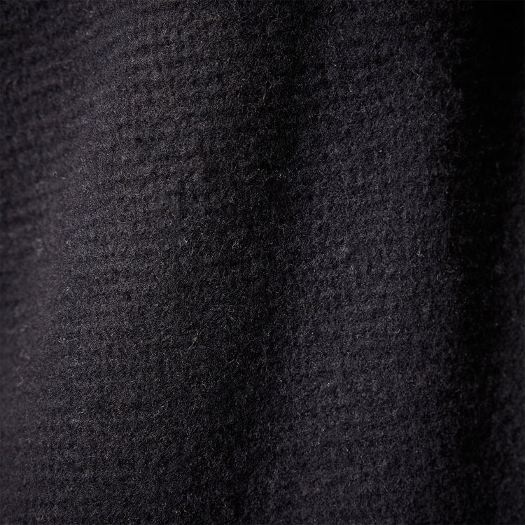 Thermal Knit Split Front Hoody in Black | James Perse Los Angeles