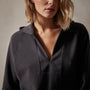 Thermal Knit Split Front Hoodie in Magma | James Perse Los Angeles