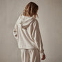 Thermal Knit Split Front Hoodie in Oyster | James Perse Los Angeles