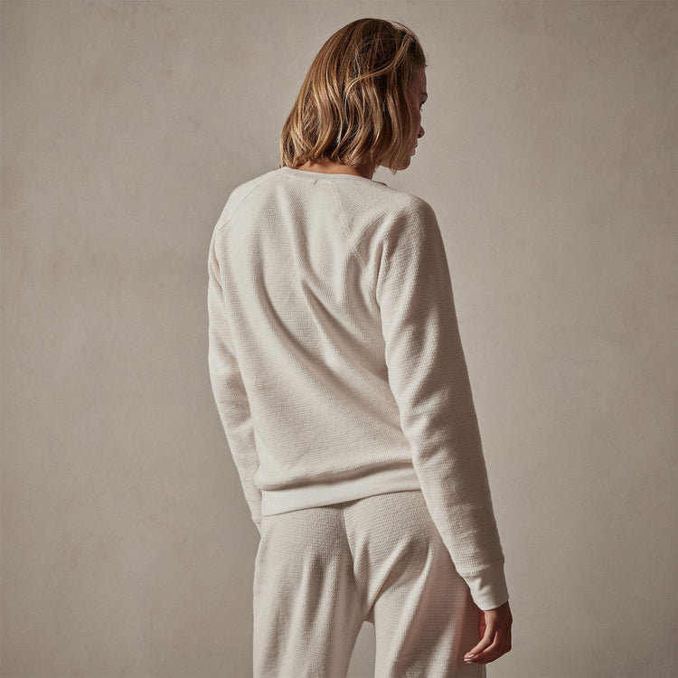 Relaxed Thermal Raglan Top in Oyster | James Perse Los Angeles