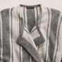 Baja Stripe Cashmere Cardigan in Heather Grey/Pearl | James Perse Los Angeles