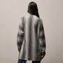 Baja Stripe Cashmere Cardigan in Heather Grey/Pearl | James Perse Los Angeles
