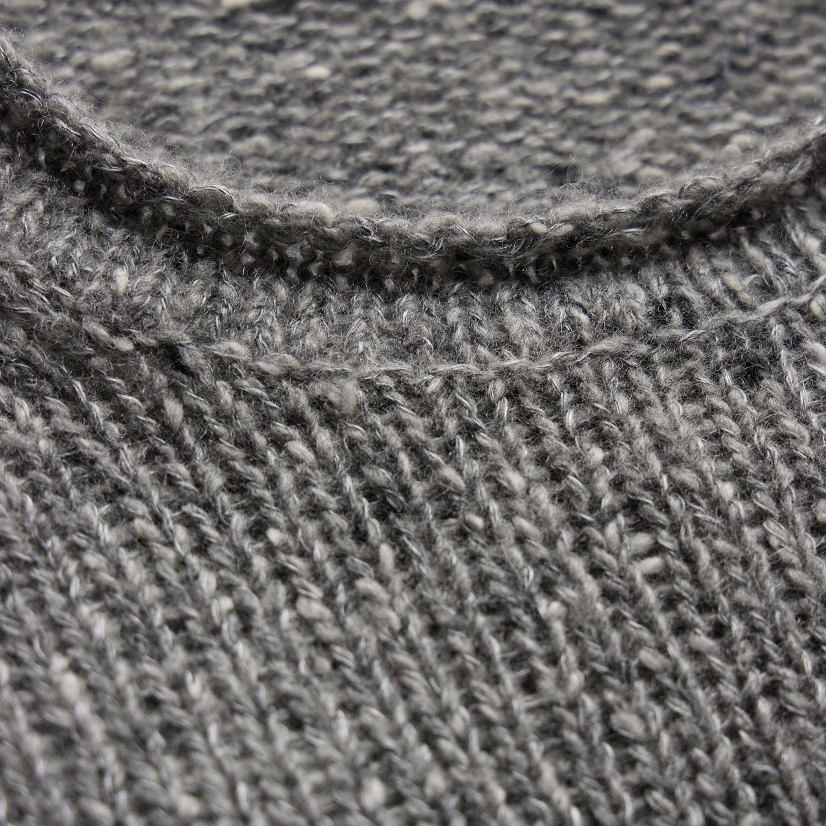 Marled Cashmere Linen Crew in Heather Grey | James Perse Los Angeles