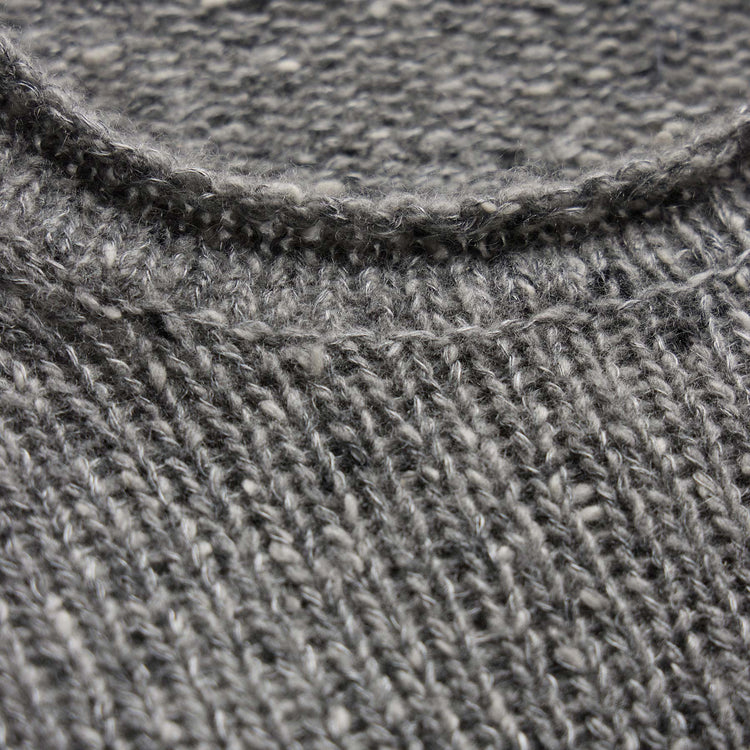 Marled Cashmere Linen Crew in Heather Grey | James Perse Los Angeles
