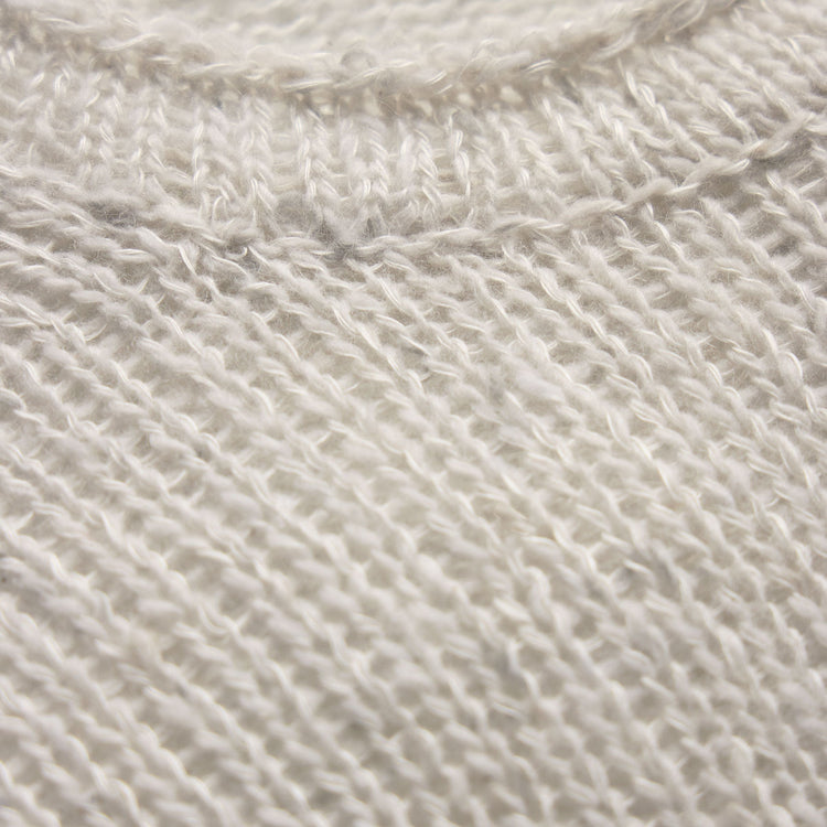 Marled Cashmere Linen Crew in Pearl | James Perse Los Angeles