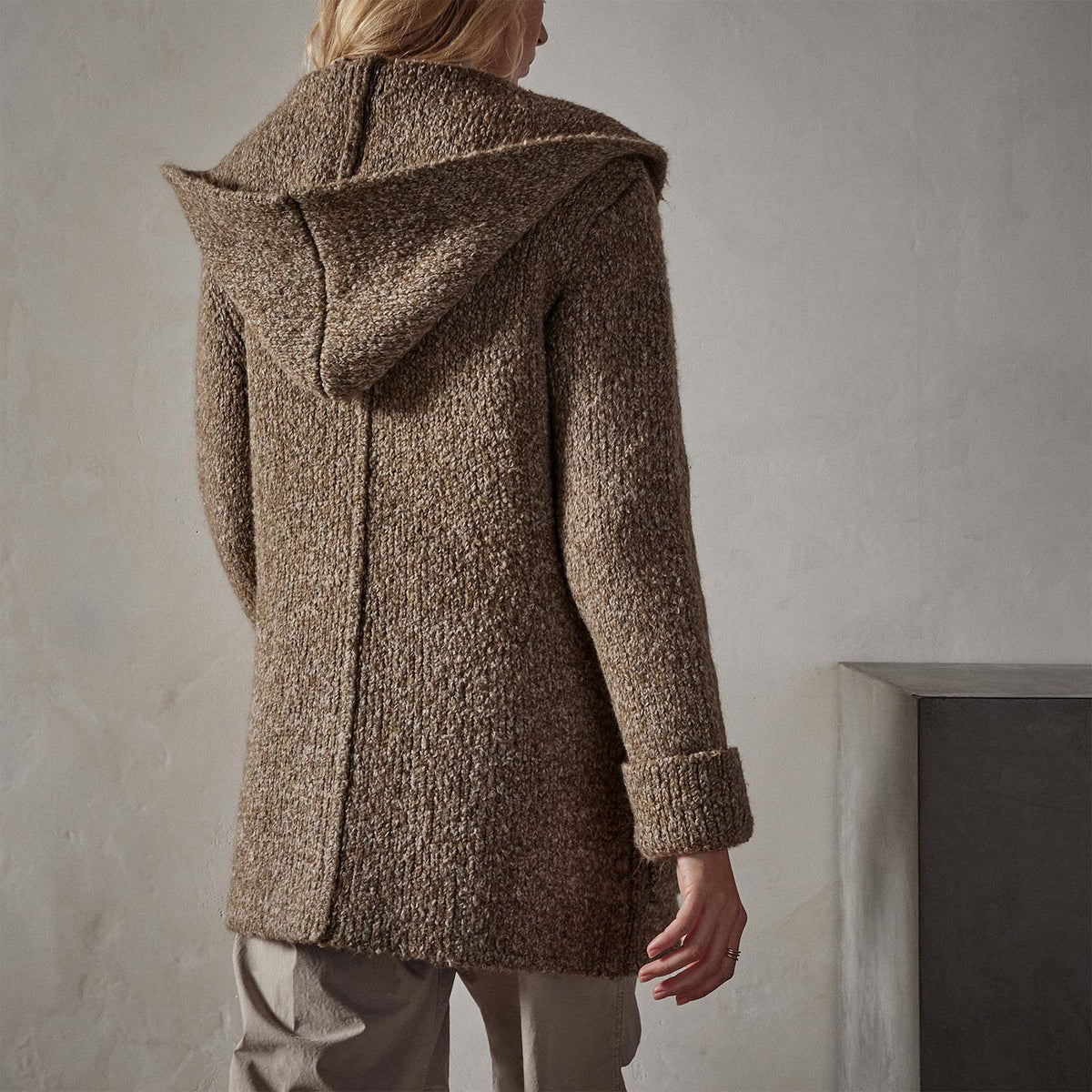 Double Bed Hooded Cardigan in Caper | James Perse Los Angeles 