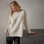 Relax Fit Mock Neck Sweater in Bone | James Perse Los Angeles 