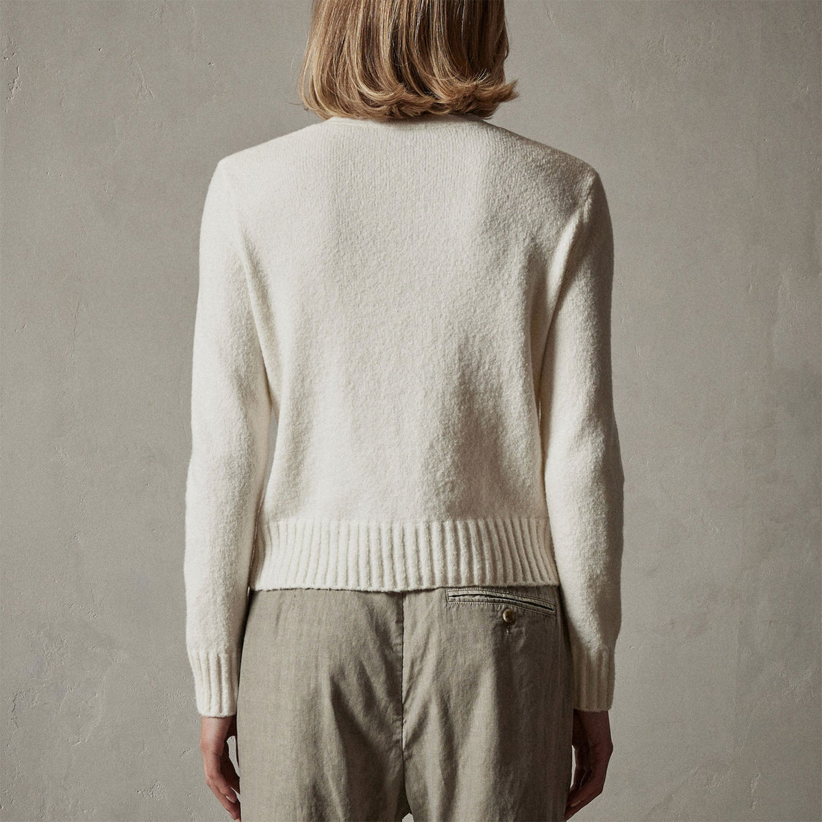 Cotton Cashmere Cardigan in Ivory | James Perse Los Angeles