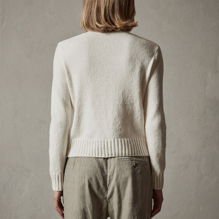 Cotton Cashmere Cardigan in Ivory | James Perse Los Angeles