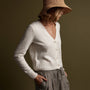 Cotton Cashmere Cardigan in Ivory | James Perse Los Angeles