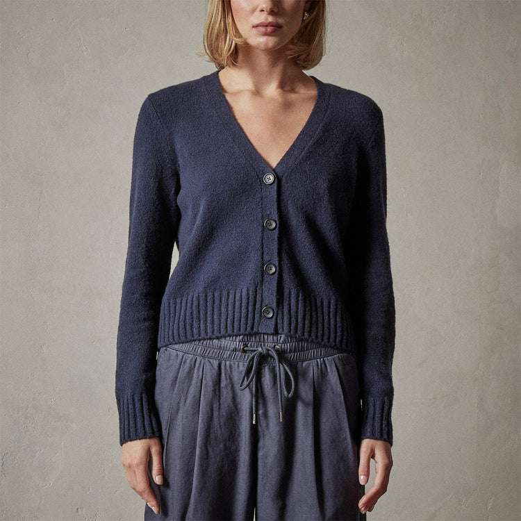 Cotton Cashmere Cardigan in Navy | James Perse Los Angeles