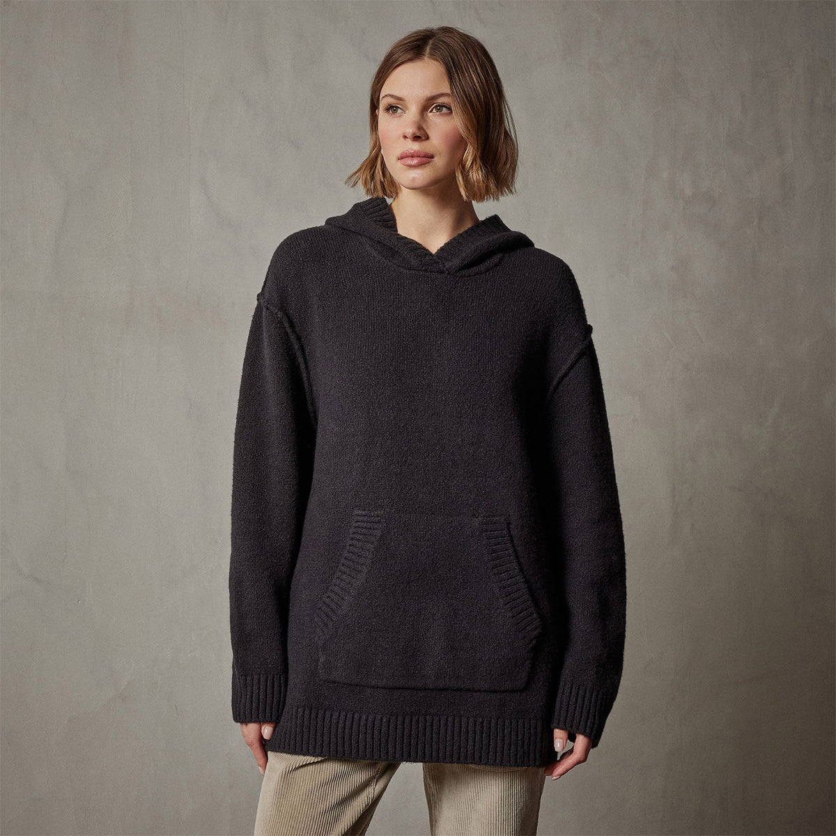 Cotton Cashmere Oversize Hoodie in Black | James Perse Los Angeles
