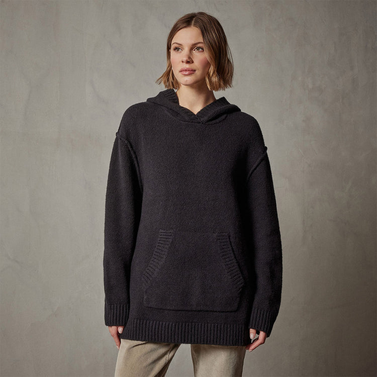 Cotton Cashmere Oversize Hoodie in Black | James Perse Los Angeles