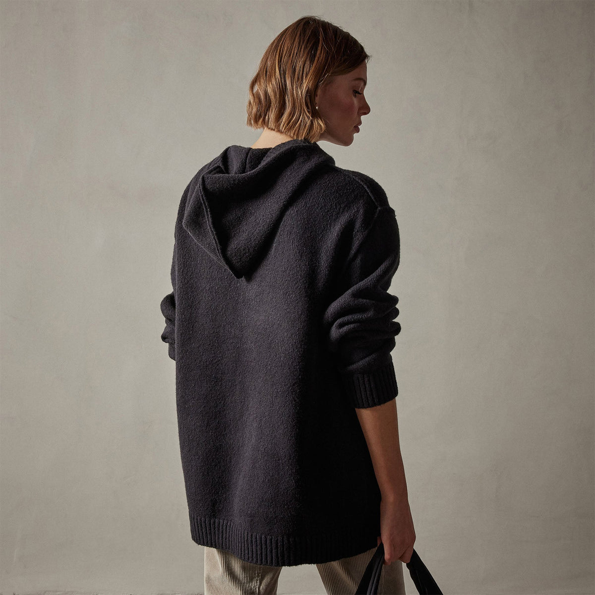 Cotton Cashmere Oversize Hoodie in Black | James Perse Los Angeles