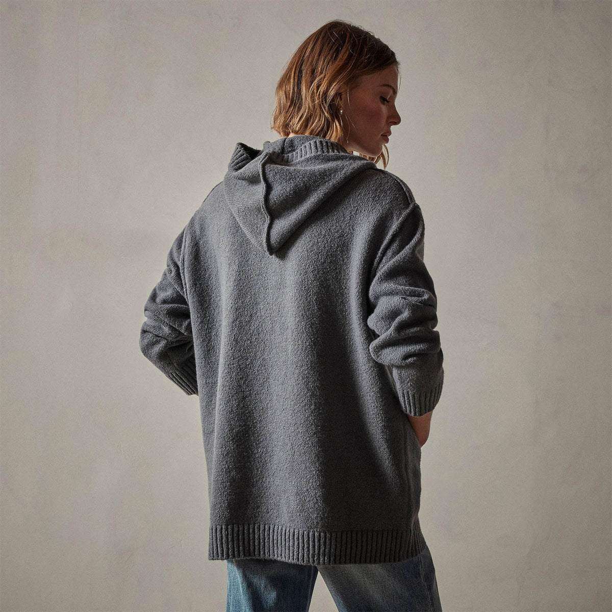 Cotton Cashmere Oversize Hoodie in Flint | James Perse Los Angeles