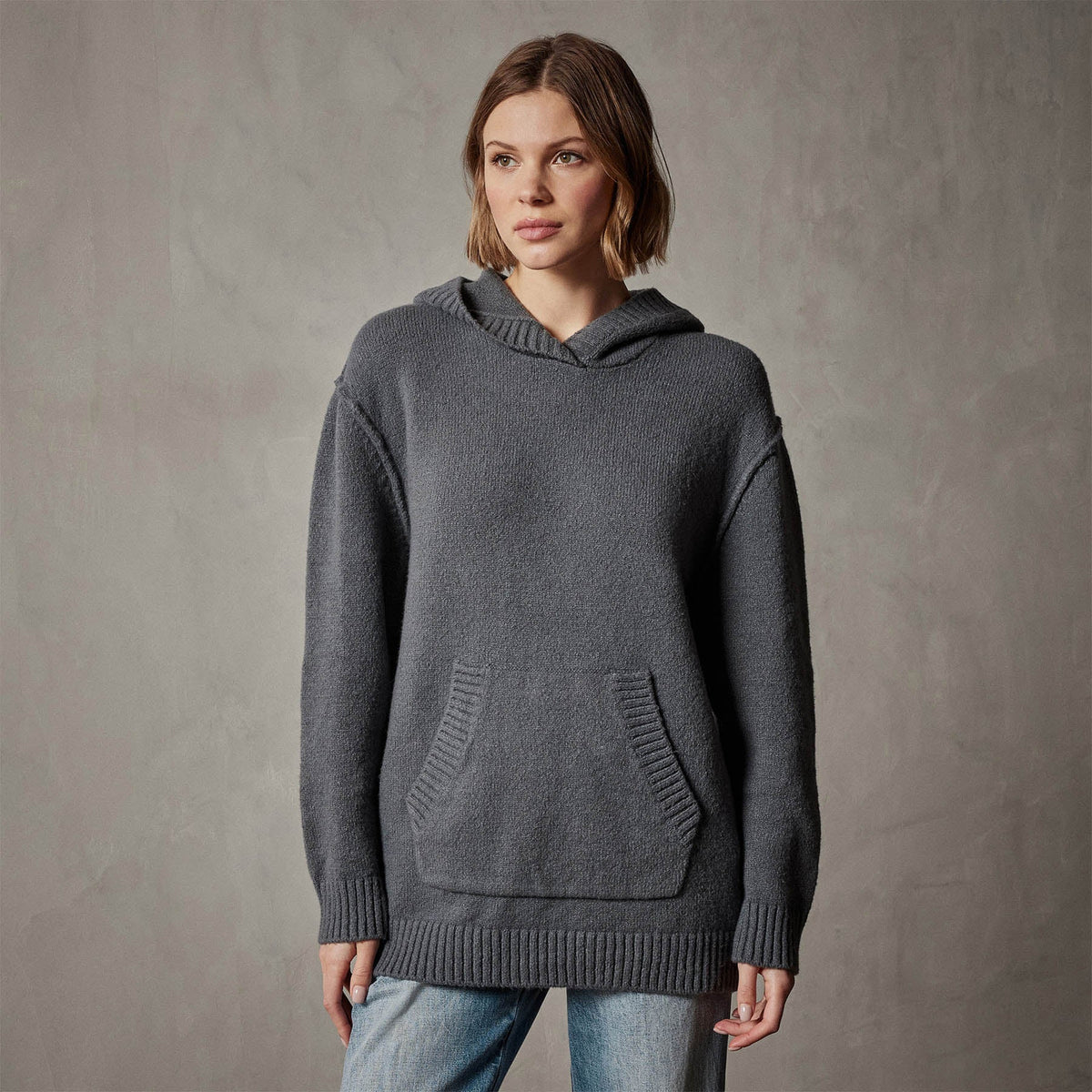 Cotton Cashmere Oversize Hoodie in Flint | James Perse Los Angeles