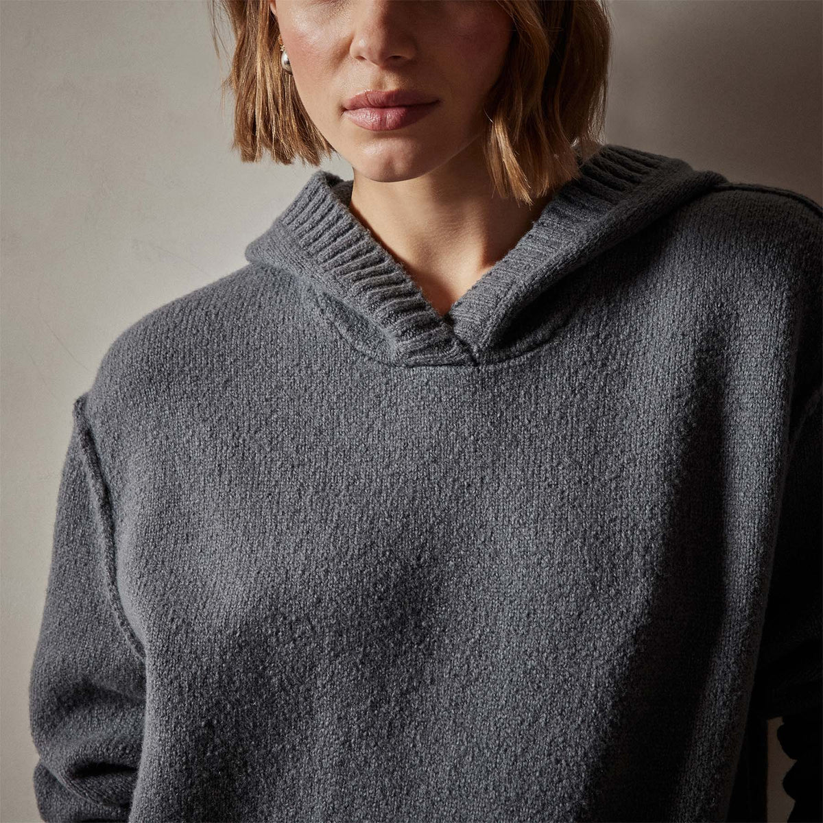 Cotton Cashmere Oversize Hoodie in Flint | James Perse Los Angeles