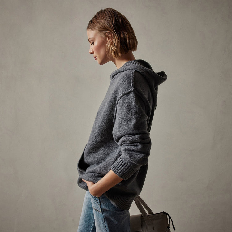 Cotton Cashmere Oversize Hoodie in Flint | James Perse Los Angeles