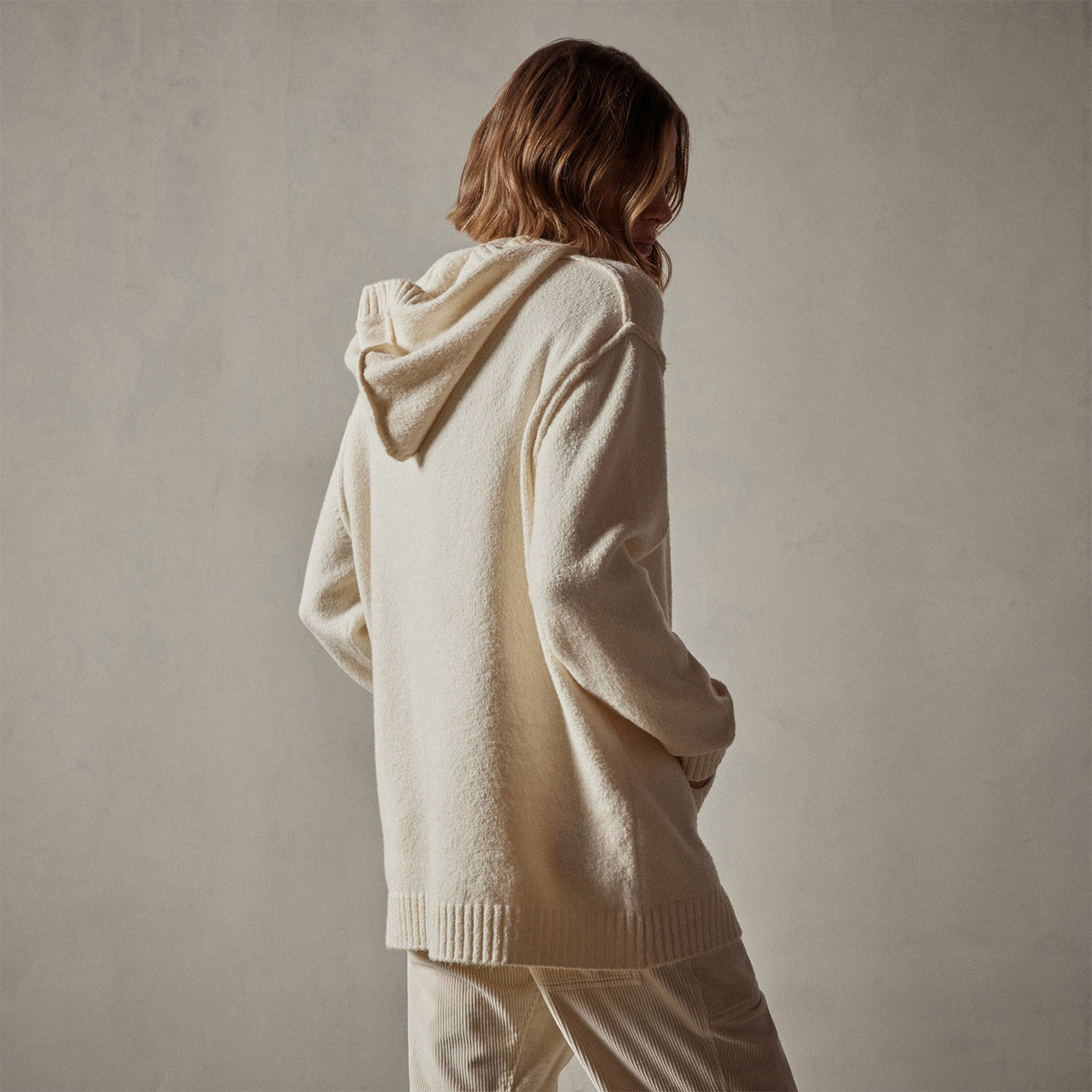 Cotton Cashmere Oversize Hoodie in Ivory | James Perse Los Angeles
