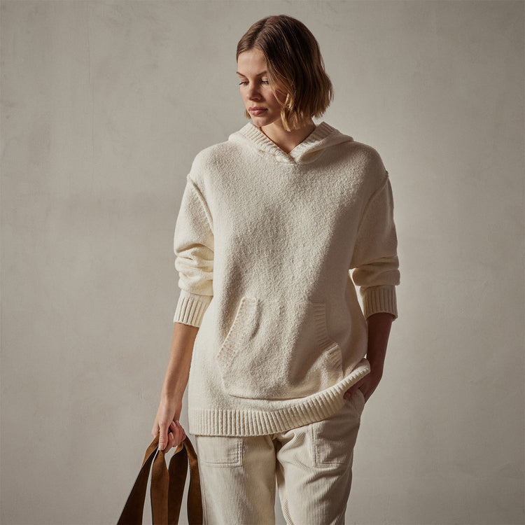 Cotton Cashmere Oversize Hoodie in Ivory | James Perse Los Angeles