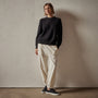 Cotton Cashmere Blend Pullover in Black | James Perse Los Angeles