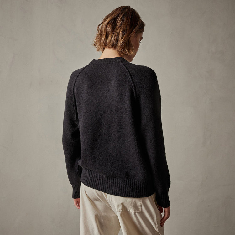 Cotton Cashmere Blend Pullover in Black | James Perse Los Angeles