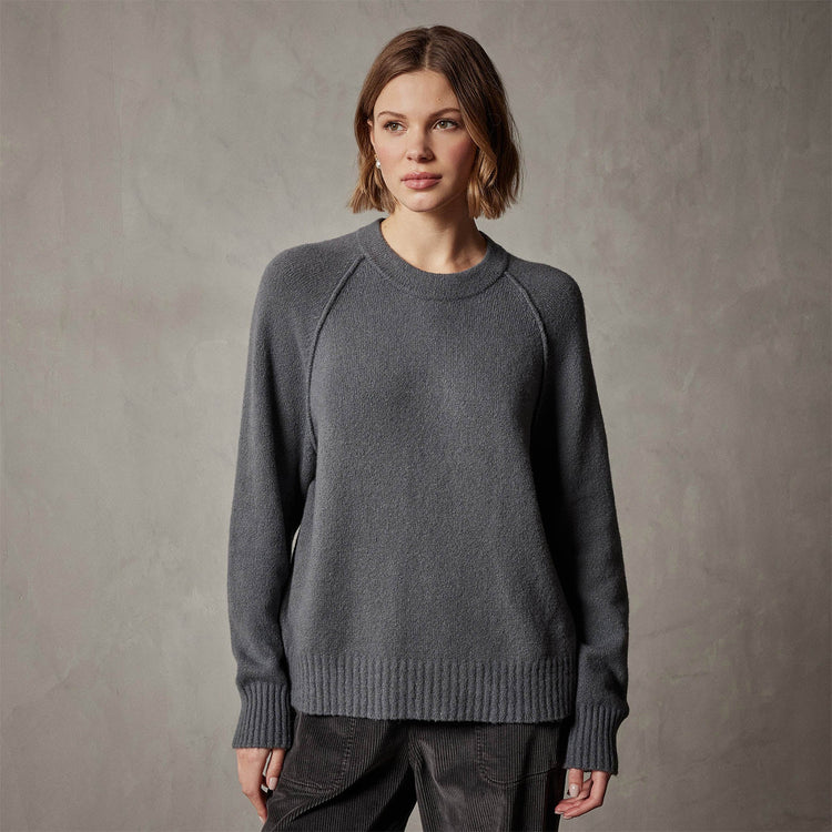 Cotton Cashmere Blend Pullover in Flint | James Perse Los Angeles