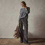 Cotton Cashmere Blend Pullover in Flint | James Perse Los Angeles