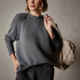 Cotton Cashmere Blend Pullover in Flint | James Perse Los Angeles
