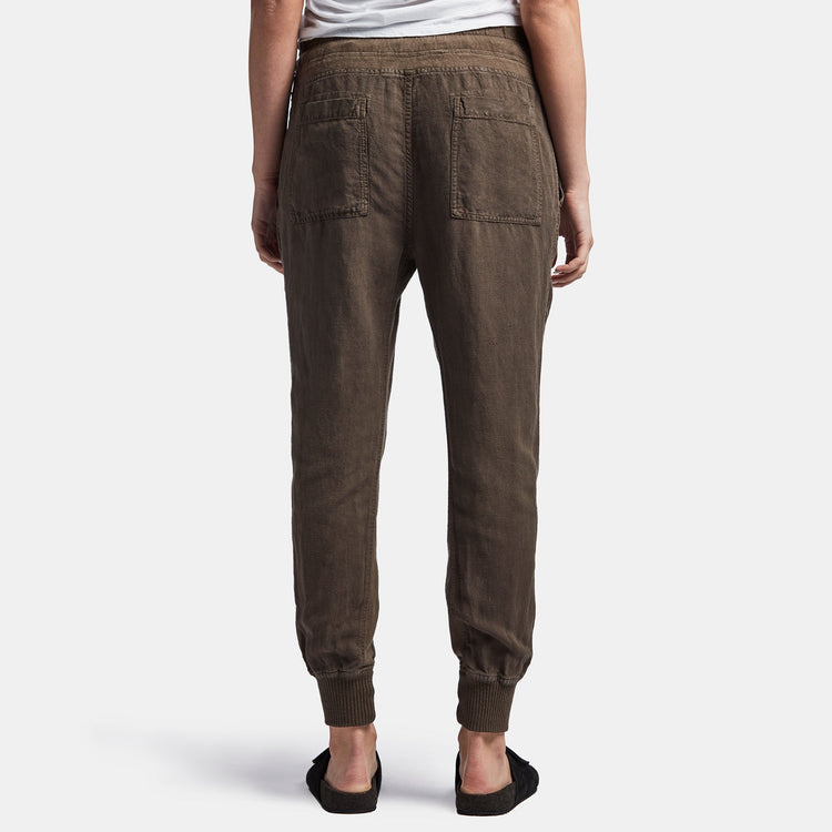 Canvas Linen Relaxed Pant In Army Green | James Perse Los Angeles