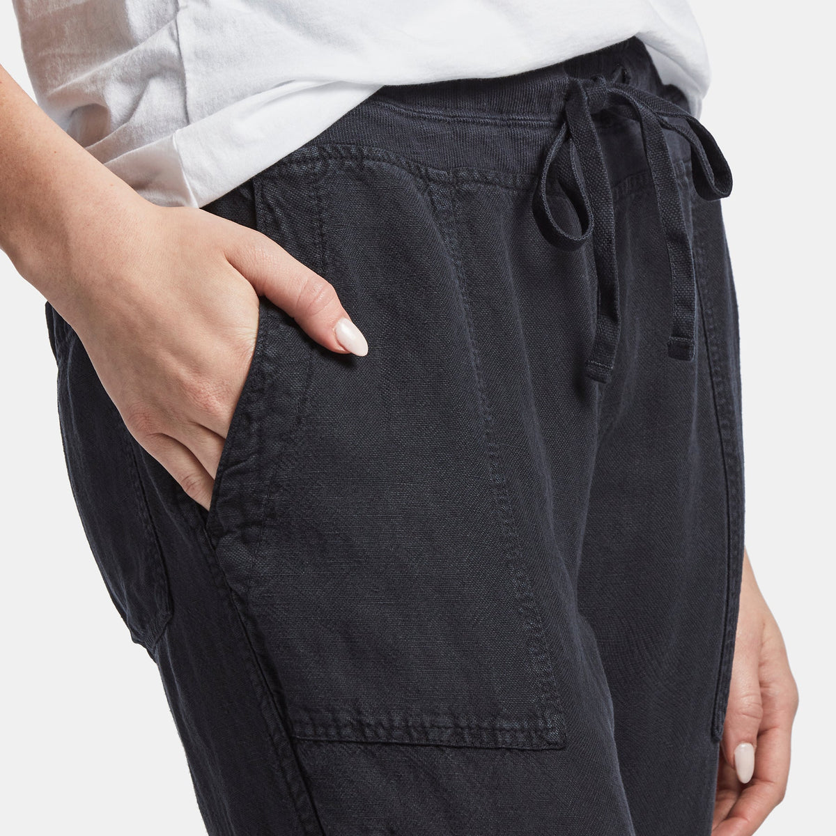 Canvas Linen Relaxed Pant In French Navy | James Perse Los Angeles
