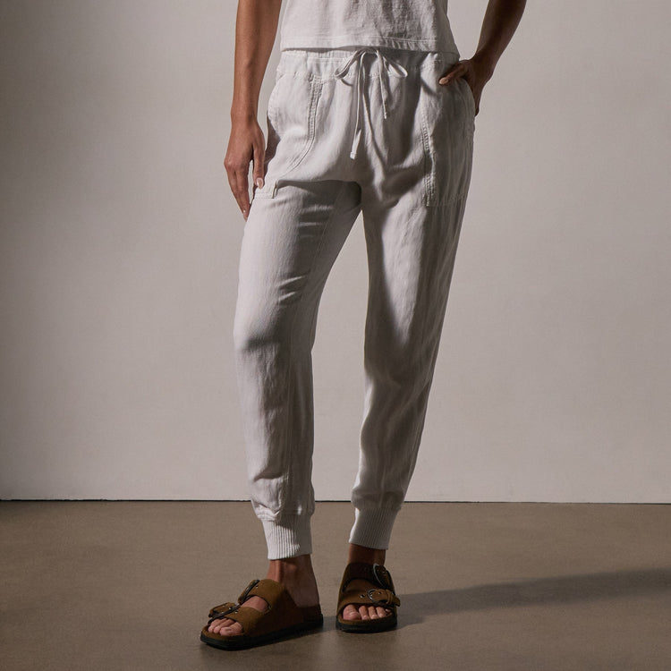 Canvas Linen Relaxed Pant in White | James Perse Los Angeles