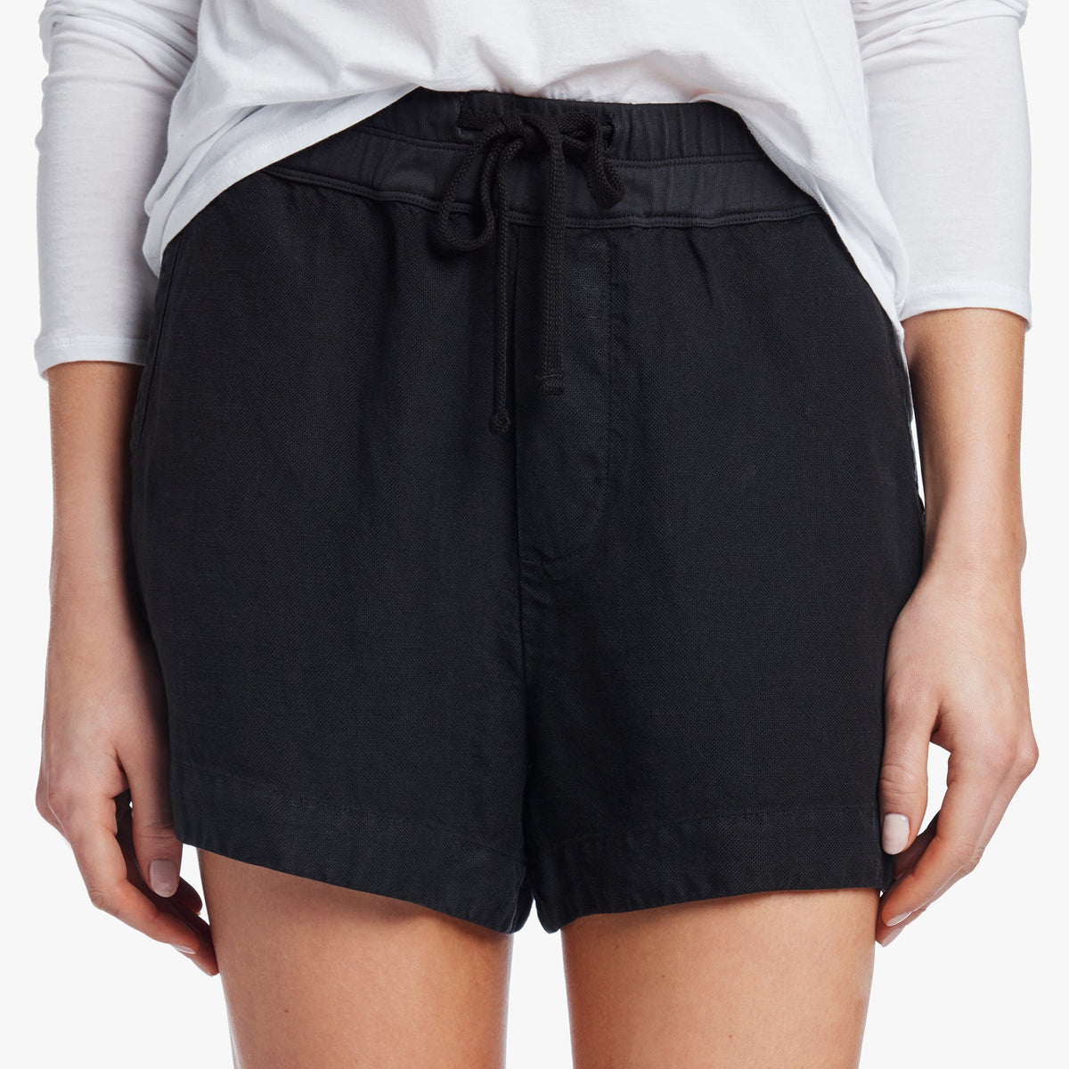 Canvas Linen Short in Black | James Perse Los Angeles