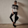 Fair Isle Cotton Cashmere Sweater in Black/Foggy/Chalk | James Perse Los Angeles