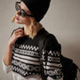 Fair Isle Cotton Cashmere Sweater in Black/Foggy/Chalk | James Perse Los Angeles