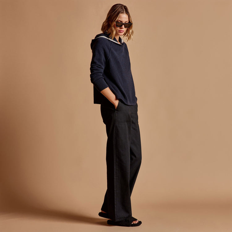 La Paz Cashmere Blend Hoodie in French Navy | James Perse Los Angeles