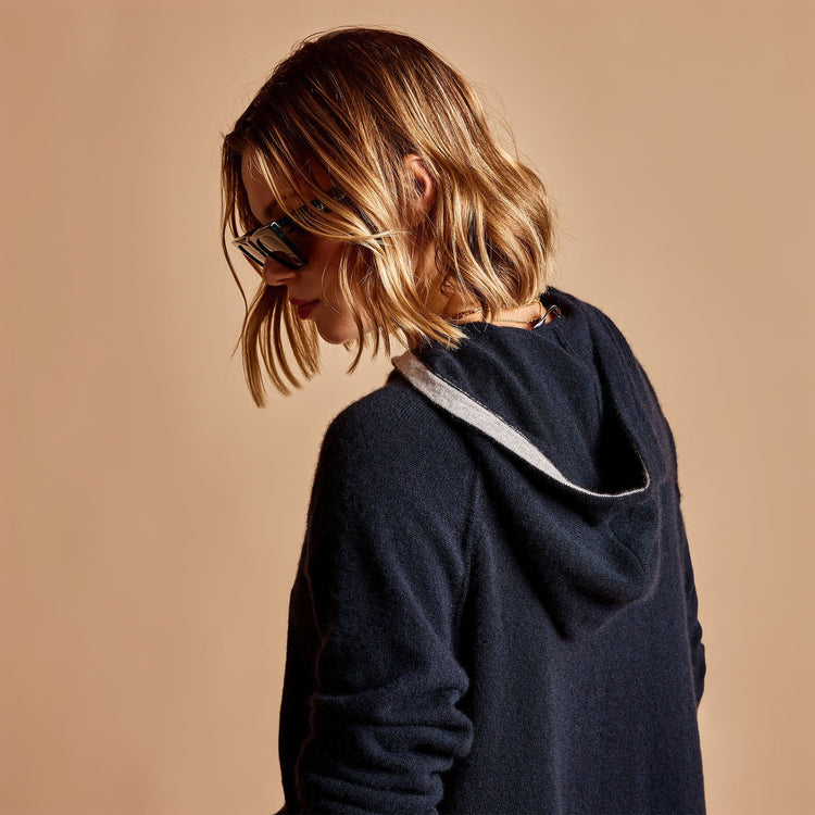 La Paz Cashmere Blend Hoodie in French Navy | James Perse Los Angeles