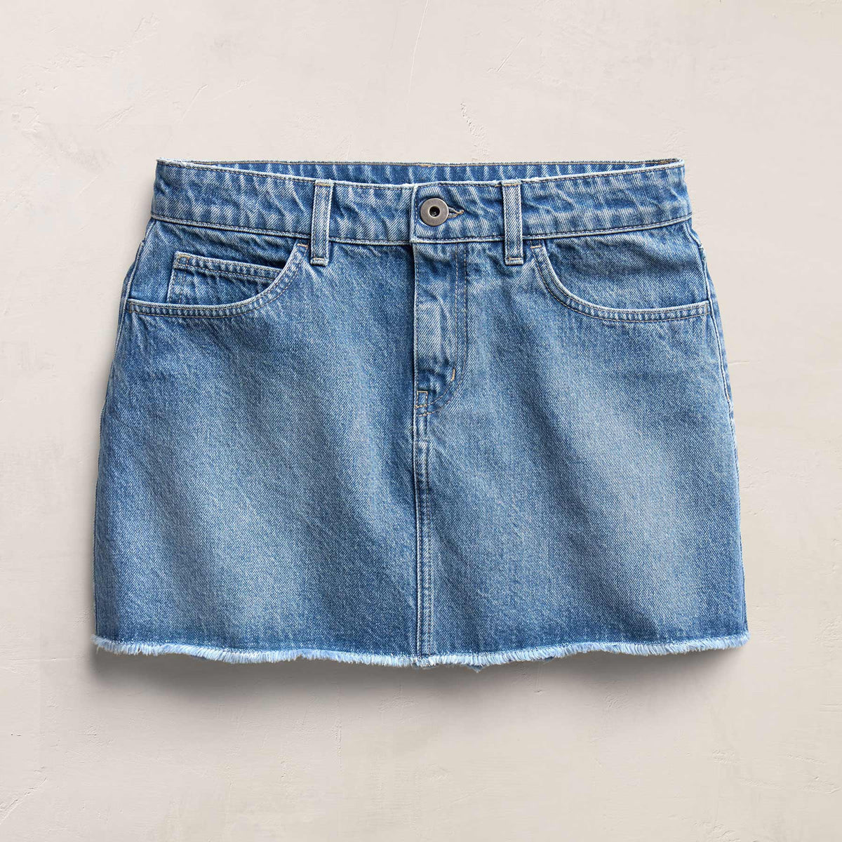 5 Pocket Denim Mini Skirt in Mid Blue Wash | James Perse Los Angeles