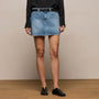 5 Pocket Denim Mini Skirt in Mid Blue Wash | James Perse Los Angeles