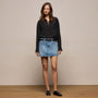 5 Pocket Denim Mini Skirt in Mid Blue Wash | James Perse Los Angeles