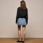 5 Pocket Denim Mini Skirt in Mid Blue Wash | James Perse Los Angeles
