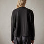 Clean Finish Jersey Henley in Black | James Perse Los Angeles 