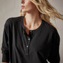 Clean Finish Jersey Henley in Black | James Perse Los Angeles 
