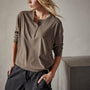Clean Finish Jersey Henley in Old Whiskey | James Perse Los Angeles 