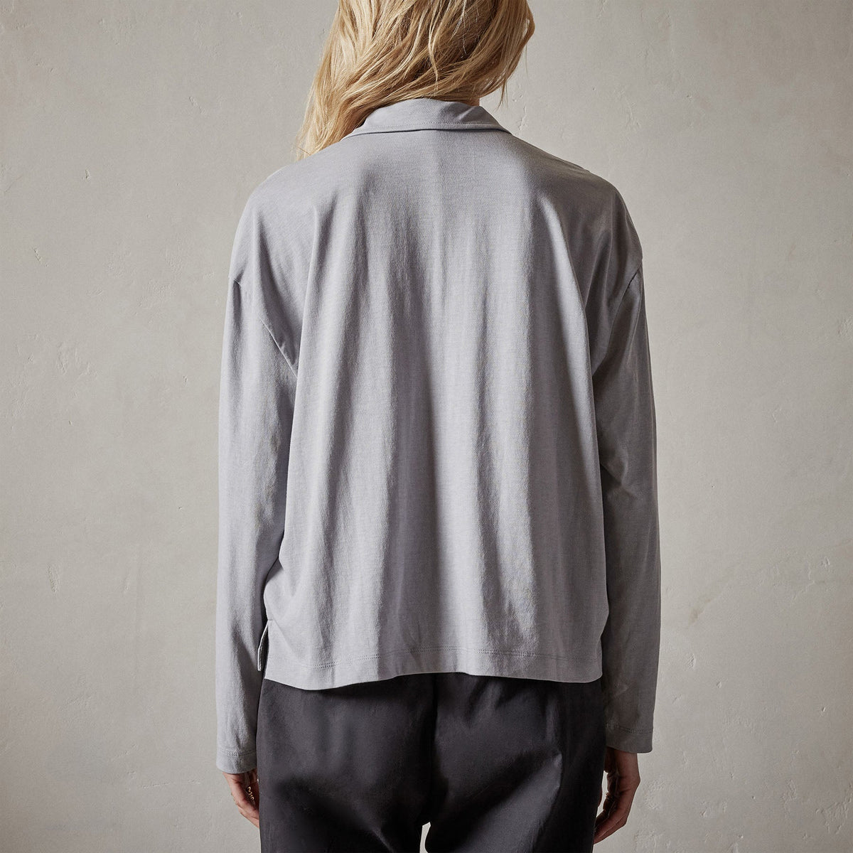 Clean Finish Jersey Open Polo in Breeze | James Perse Los Angeles 