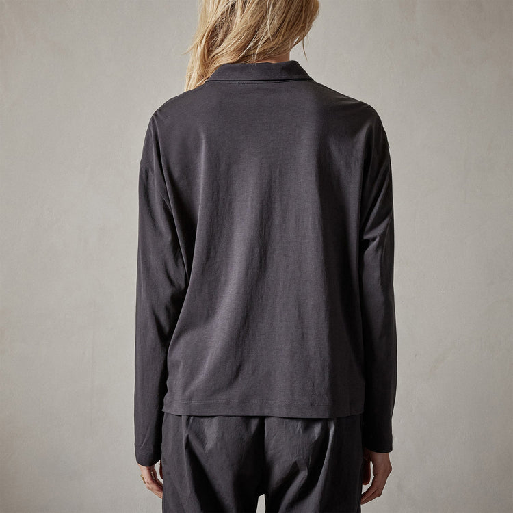 Clean Finish Jersey Open Polo in Magma | James Perse Los Angeles 