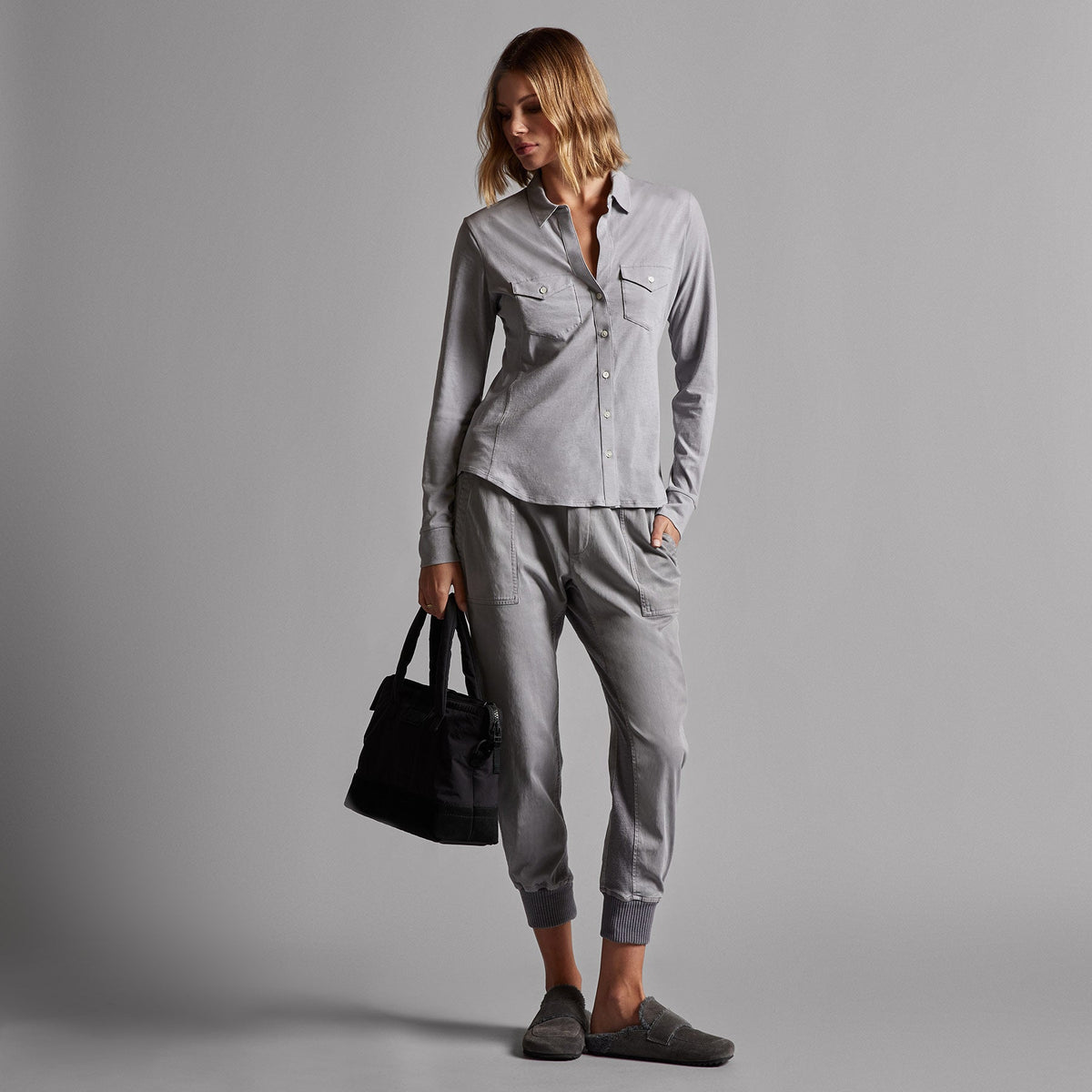 Clean Finish Jersey Shirt in Breeze | James Perse Los Angeles