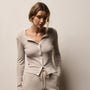Cotton Gauze Rib Button Front in Salt | James Perse Los Angeles