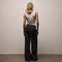 Ribbed Waist Wide Leg Pant in Black | James Perse Los Angeles